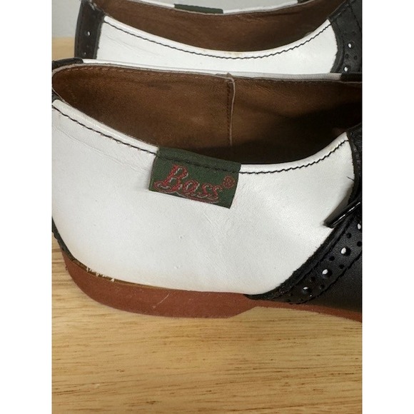 GH Bass Vintage Saddle Shoes Black White Leather Oxfords USA M 9.5 Preppy Retro main image 7